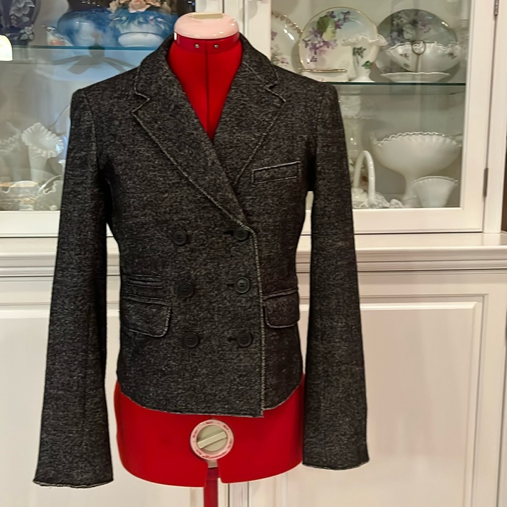 J crew size 4 EUC dark grey cotton/wool blend jacket